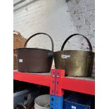 2 brass jam pans