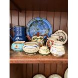 10 items of Torquay ware including Kingfisher plate by Daison Art Pottery