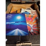 A box of theatre programs, rag mags and sheet music.