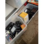 2 boxes of electronic items including digital photo frame, Tom Tom, Sanyo cassette player, Kindle,