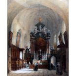 Samuel Read (1816-1883), cathedral interior, watercolour, 43cm x 56cm, signed lower right, framed
