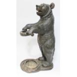 A carved Black Forest bear stick and umbrella stand, circa 1900, height 78cm.