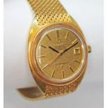 An 18ct gold Omega Constellation circa 1967, ref. BA.368.5009, cal. 564, signed gold dial with baton