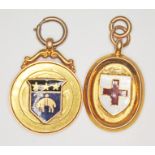 Two hallmarked 9ct gold sporting medals; one inscribed 'Leeds League Div. 2 champs 1930-31 and the