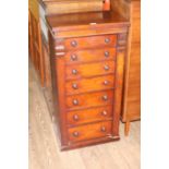 A Victorian mahogany Wellington chest of drawers, height 104.5cm.