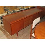 A mid 20th century teak sideboard, length 208cm.