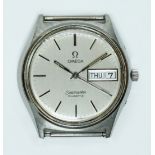 An Omega Seamaster stainless quartz wristwatch, circa 1960s/70s, diameter 36mm, signed silvered dial