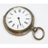 A French late 19th century automatic pocket watch, diameter 42mm.