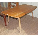 An Ercol light elm 'Plank' table, height 71cm, length 153 and width 83cm.