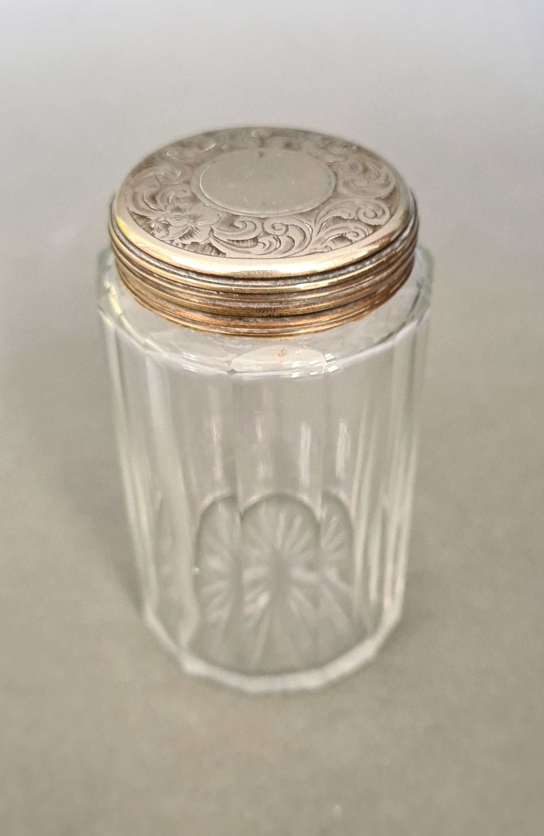 A 19th century burr walnut work box with fitted interior, containing a number of cut glass and - Bild 2 aus 15