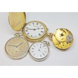 Assorted pocket watches comprising a ladies marked 'Sterling Silver', a Medena a gold plated