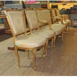 A French giltwood salon suite comprising settee, two armchairs and two chairs, circa 1900.