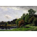 Jose Weiss (1859-1919), landscape, oil on canvas, 50cm x 34cm, signed lower right, ornate frame 56cm