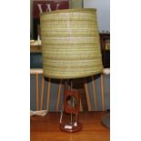 A teak Scandinvian style table lamp, height 62cm.