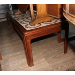 A pair of G-Plan teak and tiled top coffee tables.