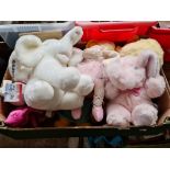 A box of soft toys