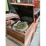 A Colombia 'Grafonola' oak cased gramophone.