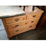 An Edwardian pine chest of drawers.