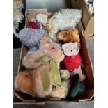 A box containing various teddy bear collectables including Cherished Teddies, Boyds, Colour Box