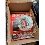 A box of Liverpool FC memorabilia including signed football