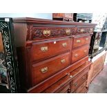 An Edwardian walnut sideboard, length 163cm.