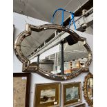 A Venetian style mirror, width 111cm.