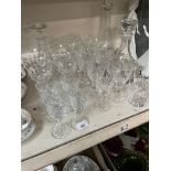 Lead crystal - 3 decanters and 20 drinking glasses