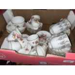 A box of bone china tea ware, including Milton pottery - appx 40 pieces in total