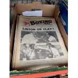 A box of 1960s boxing news magazines, approx 40.