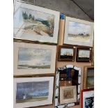 Four 20th century school watercolours, 3 of Lytham seafront and 1 landscape scene, all framed and