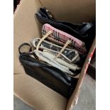 A box of handbags