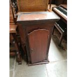 A mahogany specimen cabinet made from the case of a Georgian grandfather clock.