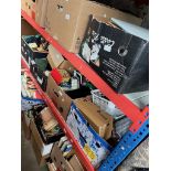 7 boxes of various items including ceramics, ornaments, toys, household items, cutlery,