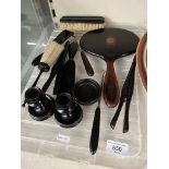 Ebony dressing table set - 12 pieces