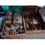 2 boxes of stoneware bottles etc