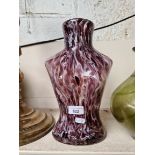 A Murano glass female torse vase, height 31cm.