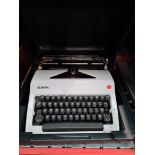 A vintage Olympia typewriter.