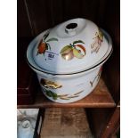 Royal Worcester Evesham covered casserole (shape 24, size 1), base appx 31cm x 24cm, and 18cm high