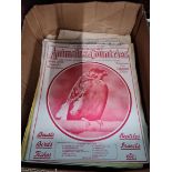 A box of vintage magazines and sheet music
