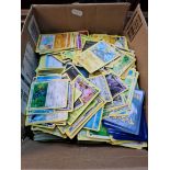A box of Pokemon cards.