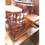 Various items of furniture; a Victorian oak extending dining table, an Edwardian walnut octagonal