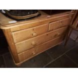 A Victorian pine chest of drawers.