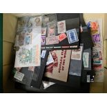 A box of postage stamps and also 22 Silver threepenny bits