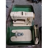 A Bernina Record type 730 electric sewing machine with pedal, etc in case.