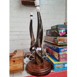 A pair of Eland horn lamps.