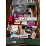 Box of costume jewellery etc