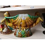 Large reproduction Majolica style figural bowl