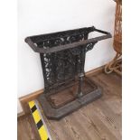 A late Victorian Gothic Revival cast iron stick stand, height 64.5cm.