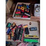 2 trays of model toy trains to include Thomas The Tank Engine etc.