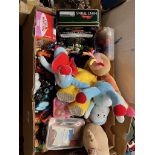 A box of toys including Series 1 Bungees, Bakugan, Star Monsters, Disney etc